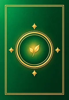 Emerald card back with a gold leaf