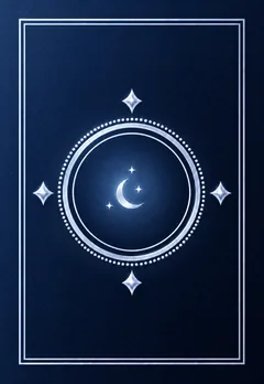 Midnight card back with a silver moon